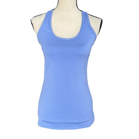 North Face Medium Racerback Tank Top Stretch Running Pullover Blue Heathered - Picture 1 of 7